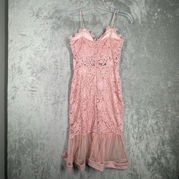 Olive Tree Dress Juniors Medium Pink Lace Tulle Mermaid Dress Fairy Balletcore - Picture 3 of 9